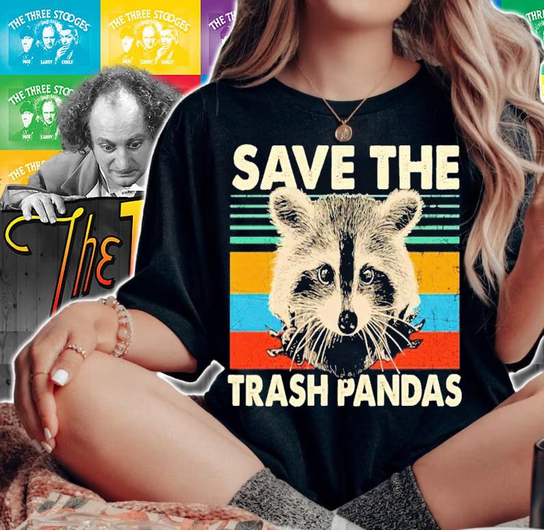 Raccoon save the trash pandas vintage shirt woman shirt