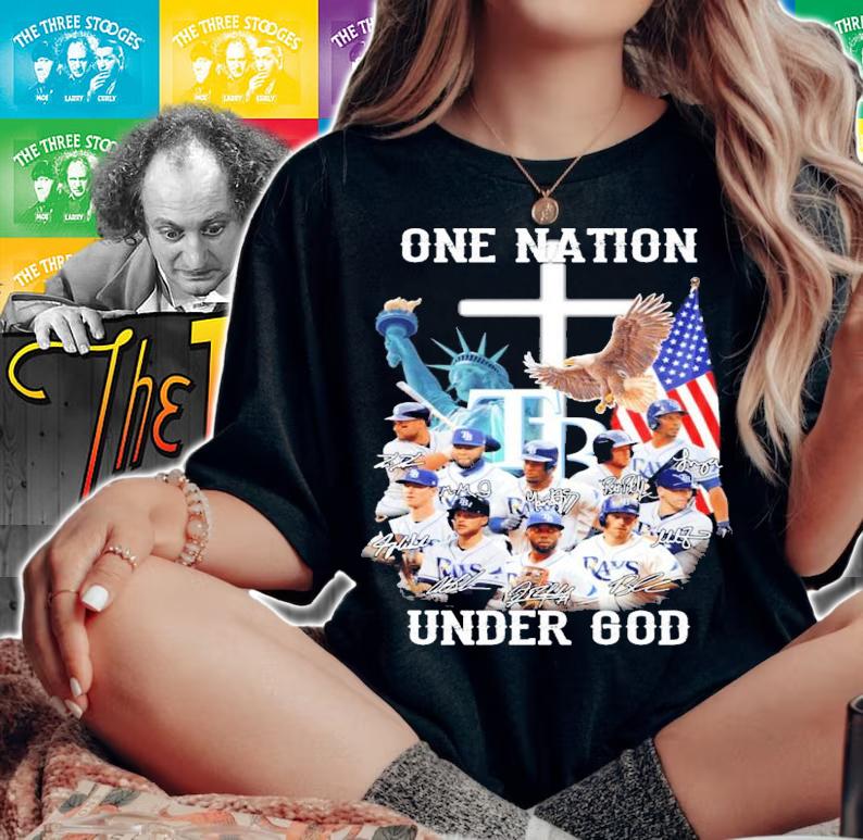 Tampa Bay Rays one nation under god signatures shirt woman shirt