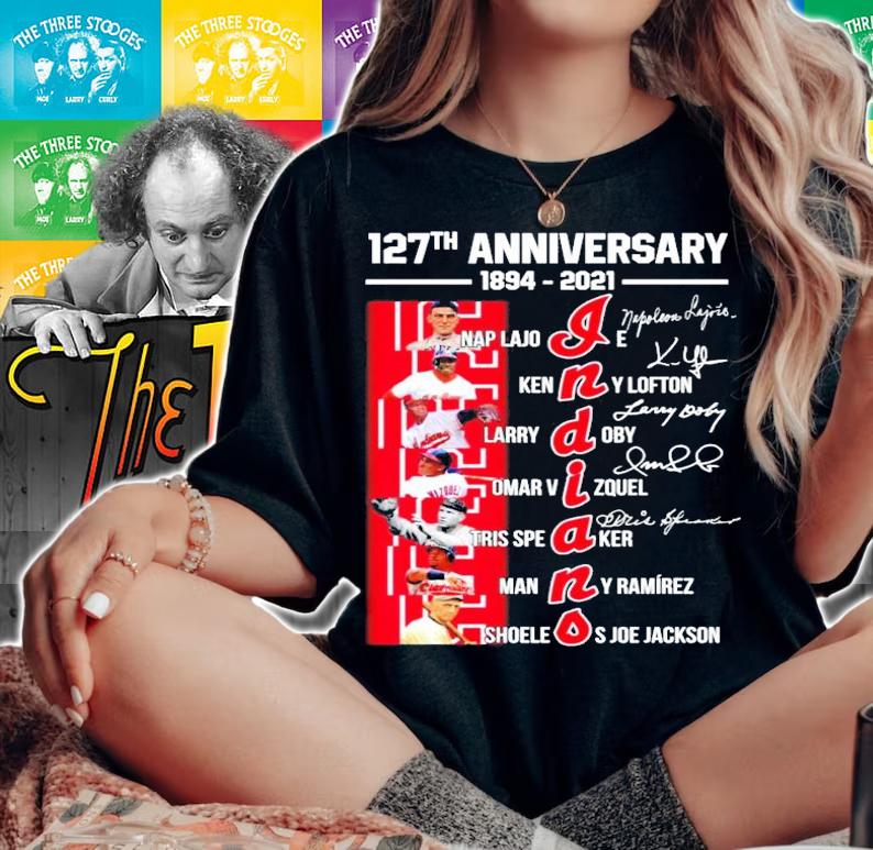 127th anniversary 1894-2021 Indians signatures shirt woman shirt