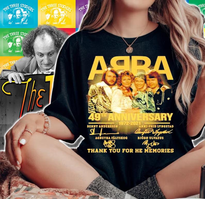 40th anniversary 1972-2021 ABBA signatures thank you for the memories shirt