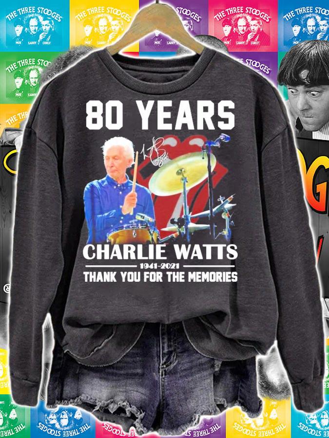 80 years Charlie Watts 1941-2021 signature shirt sweatshirt