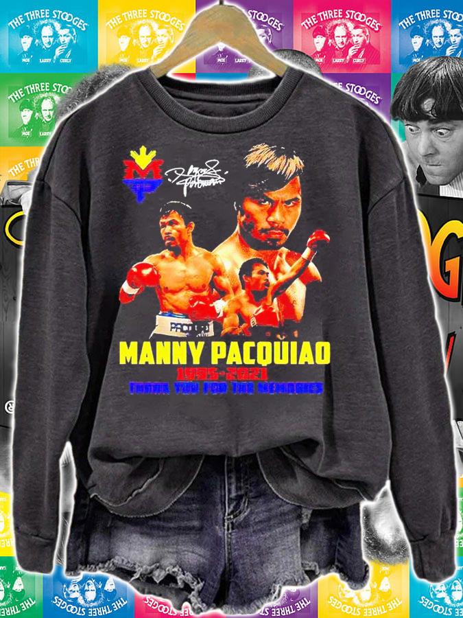 Manny Pacquiao 1995-2021 thank You for the memories signature T-shirt sweatshirt