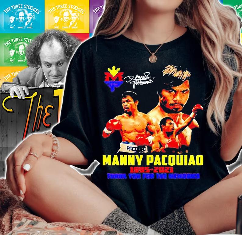 Manny Pacquiao 1995-2021 thank You for the memories signature T-shirt woman shirt