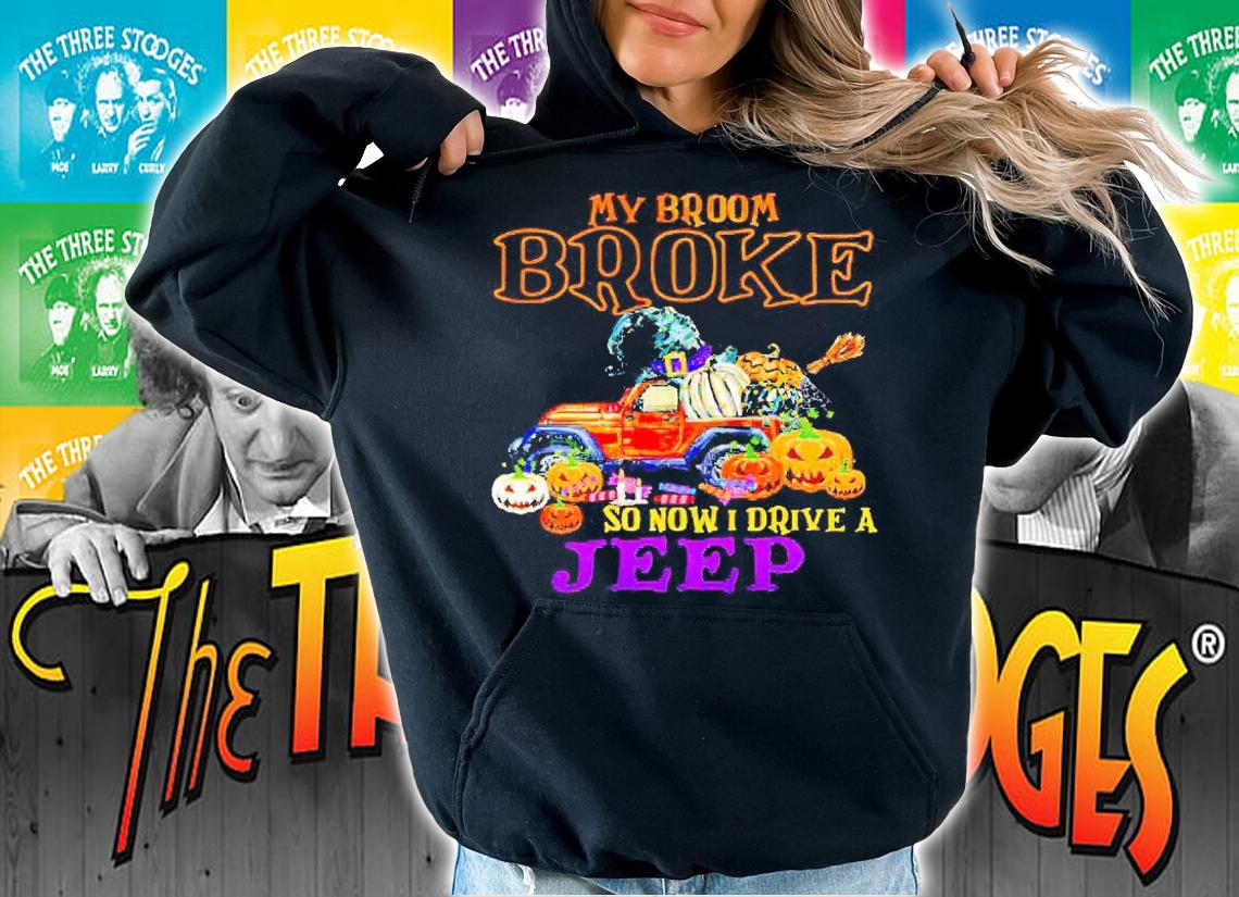 My broom broke so now I drive a Jeep Halloween Witch funny T-shirt