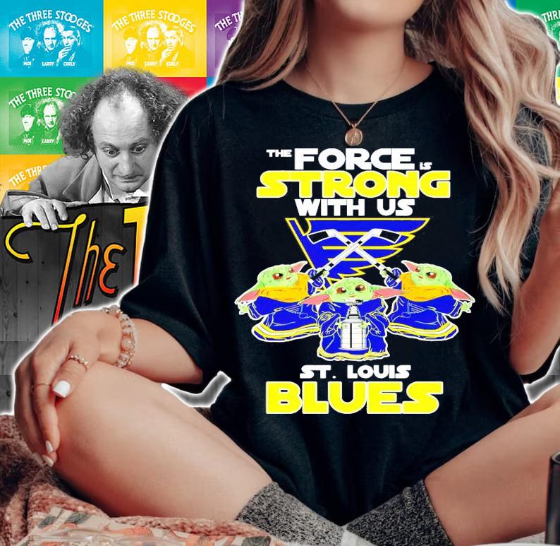 The force strong with us St.Louis Blues Baby Yoda shirt woman shirt