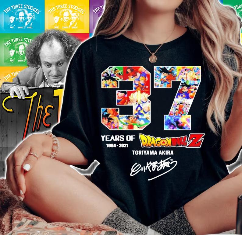 37 years of 1984-2021 Dragon Ball Z signature shirt woman shirt