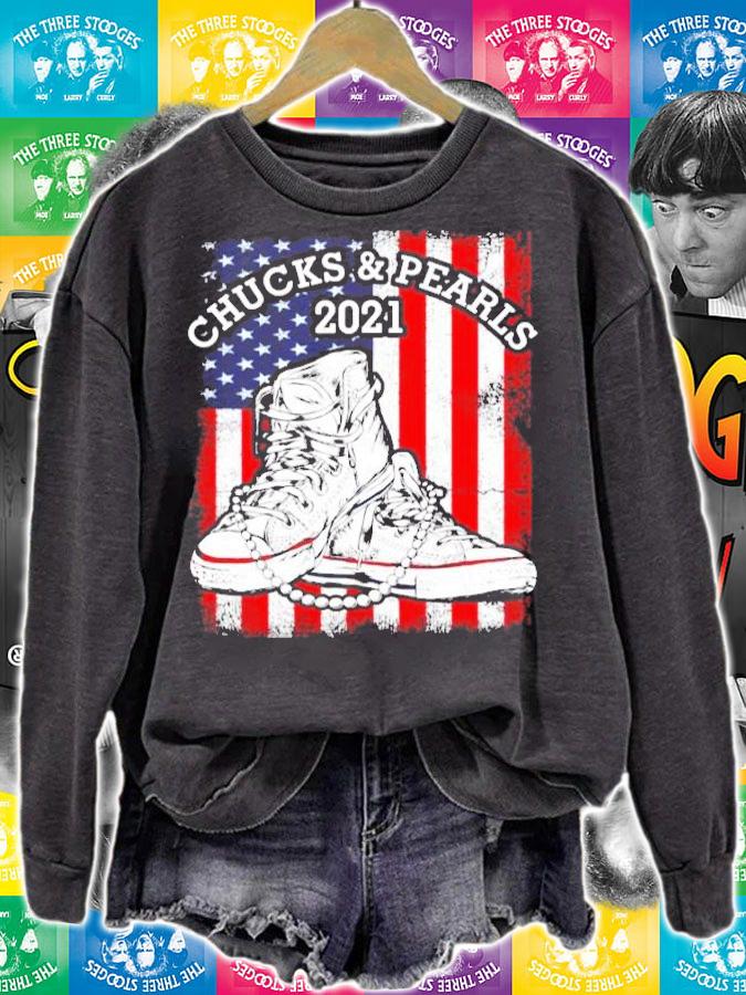 Chucks and pearls Kamala Harris 2021 American Flag shirt sweatshirt