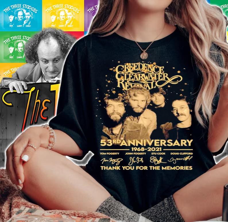Creedence Clearwater Revival 53rd anniversary 1968-2021 signatures shirt woman shirt
