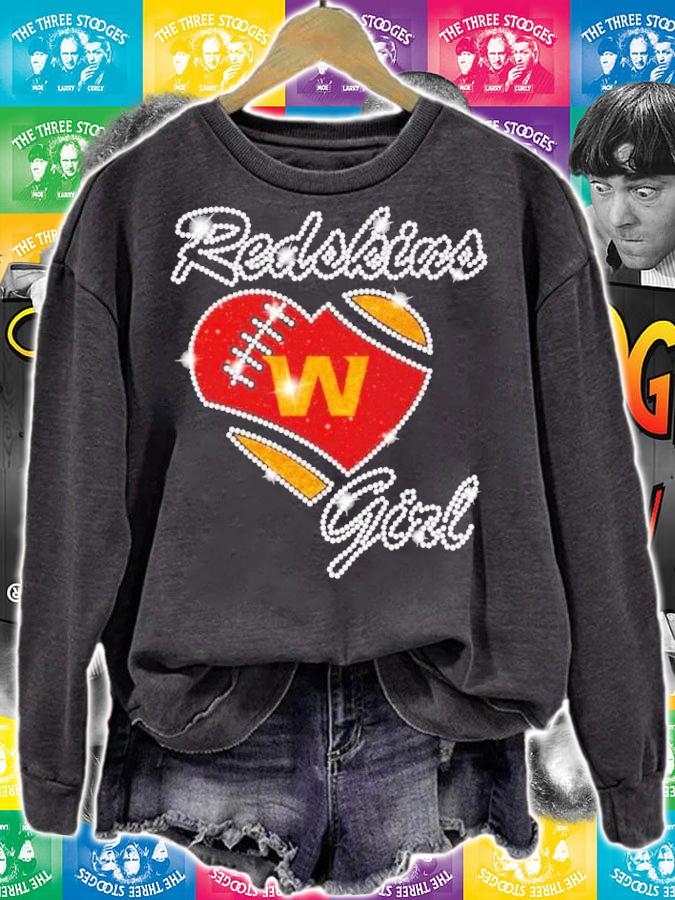 Diamond Redskins heart girl shirt sweatshirt