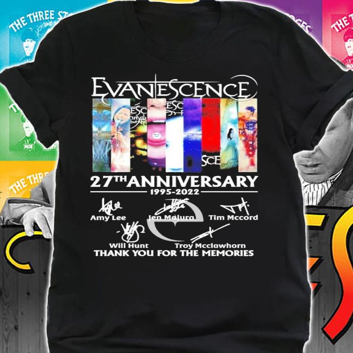 Evanescence 27th anniversary 1995-2022 signatures shirt shirt