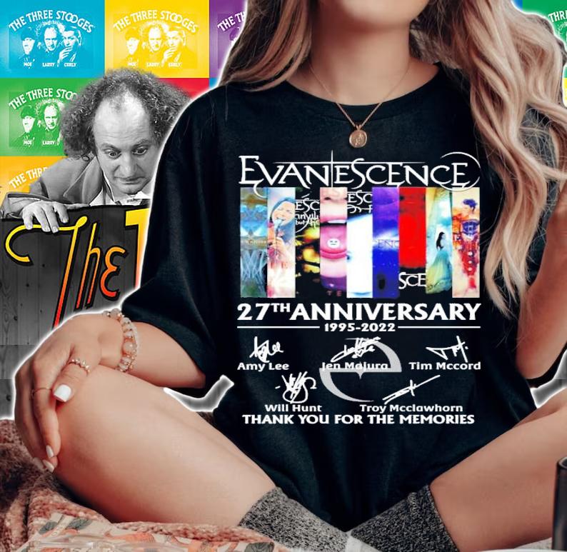 Evanescence 27th anniversary 1995-2022 signatures shirt woman shirt