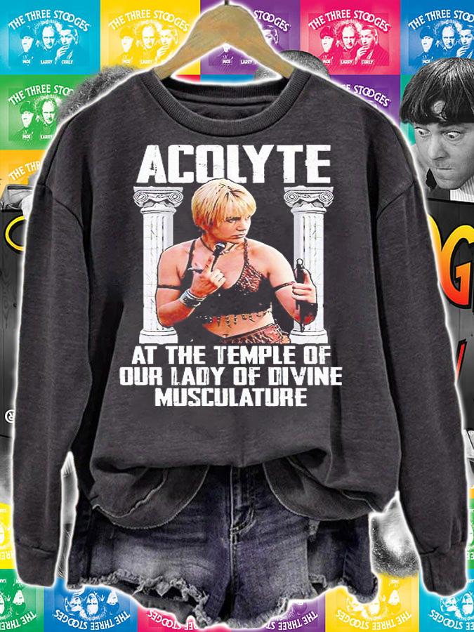 Gabrielle Acolyte at the temple of our lady of divine musculature T-shirt sweatshirt