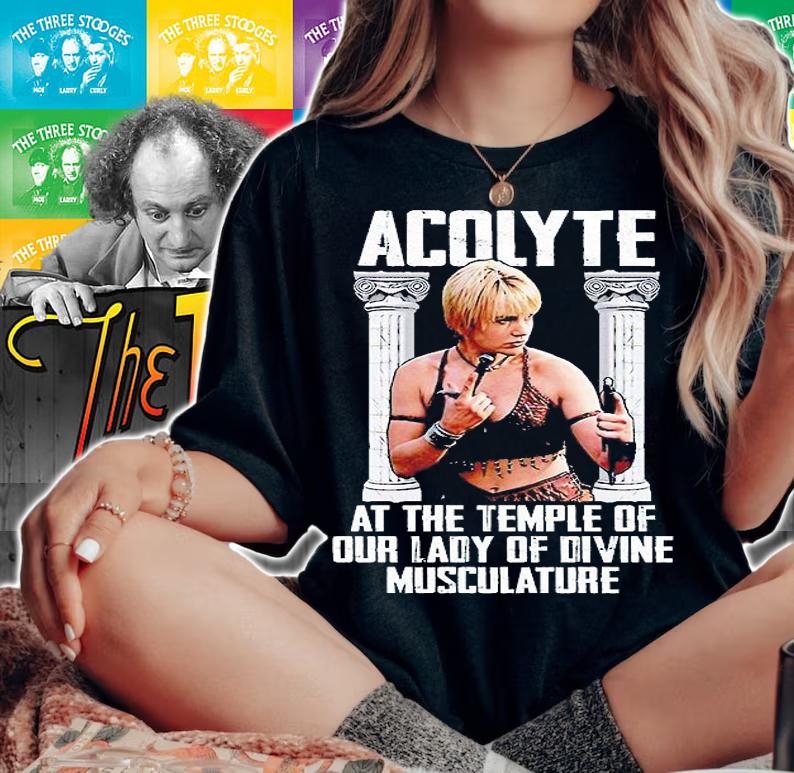 Gabrielle Acolyte at the temple of our lady of divine musculature T-shirt woman shirt