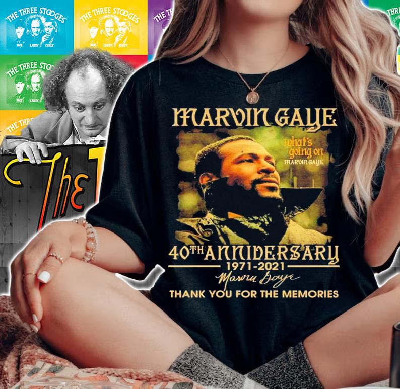 Marvin Gaye 40th anniversary 1971-2021 signature shirt woman shirt