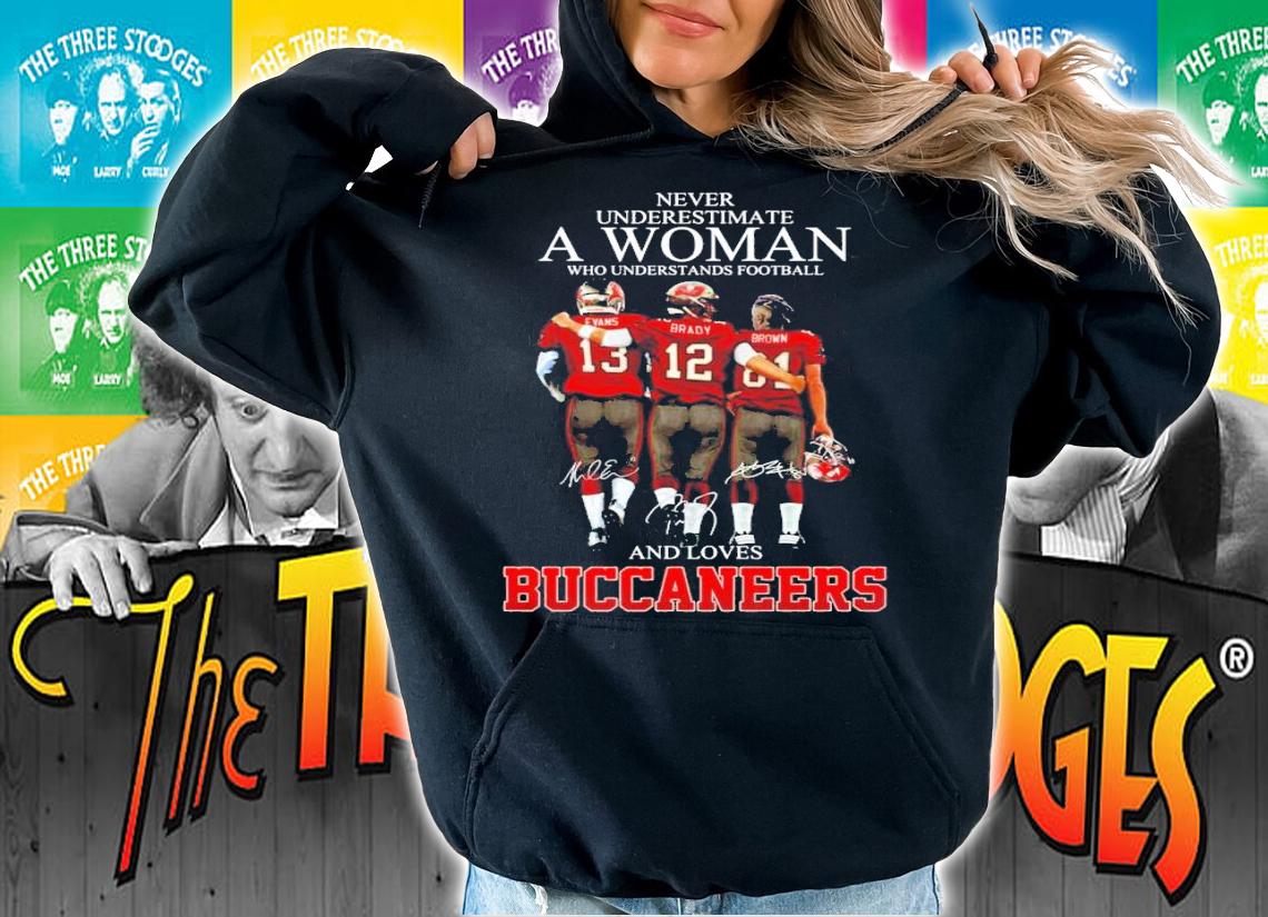 Men's Never understimate a woman who understands football and loves Buccaneers shirt