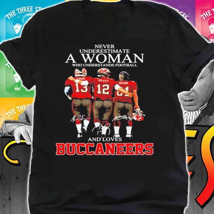 Men's Never understimate a woman who understands football and loves Buccaneers shirt