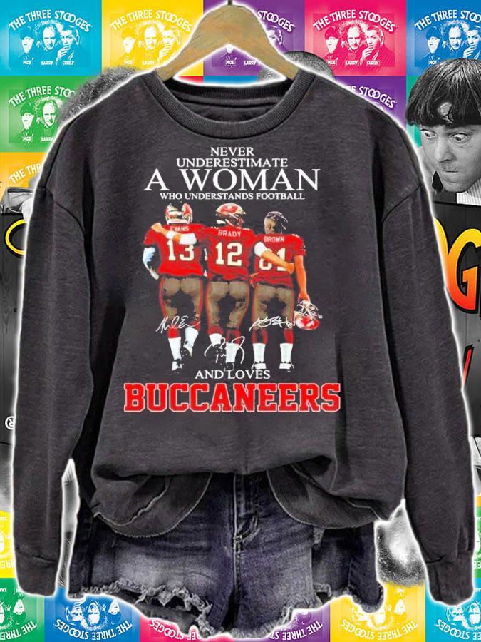 Men's Never understimate a woman who understands football and loves Buccaneers shirt