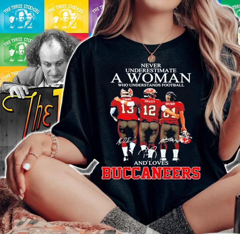 Men's Never understimate a woman who understands football and loves Buccaneers shirt