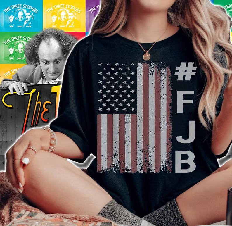 Pro America USA US Flag F.J.B. Funny Saying Quote Vintage T-Shirt woman shirt