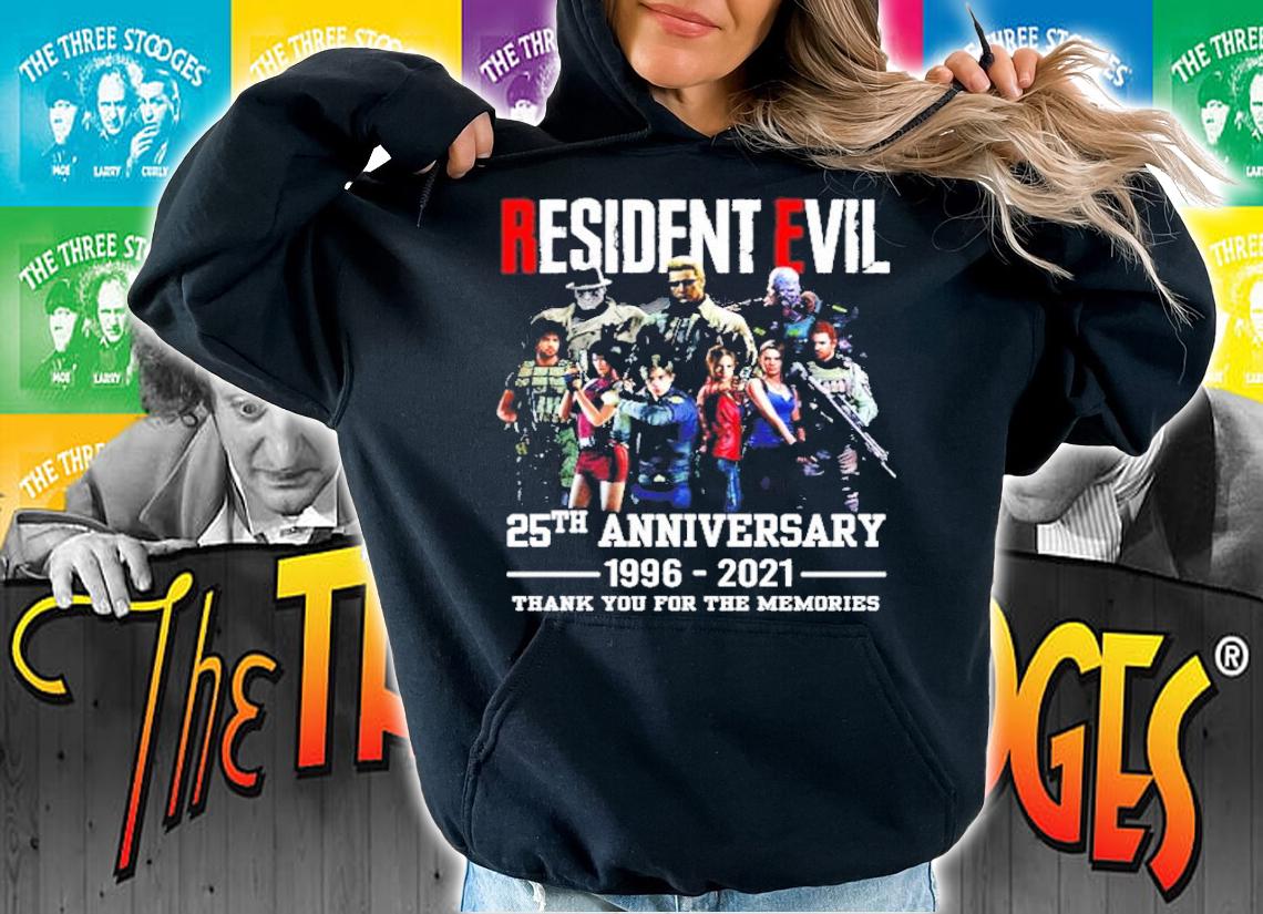 Resident evil 25th anniversary 1996-2021 thank you for the memories t-shirt hoodie