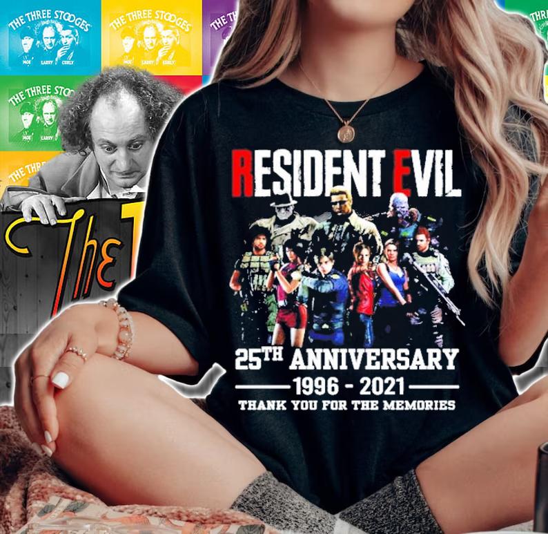 Resident evil 25th anniversary 1996-2021 thank you for the memories t-shirt woman shirt