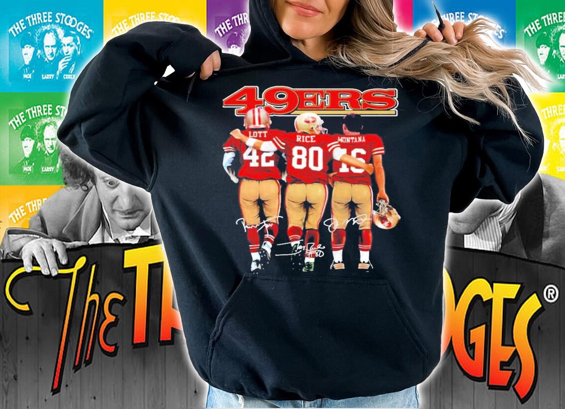 San Francisco 49ERS Lott Rice and Montana signatures shirt hoodie