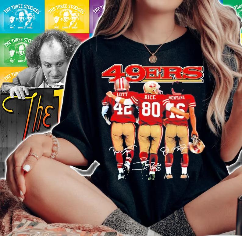 San Francisco 49ERS Lott Rice and Montana signatures shirt woman shirt