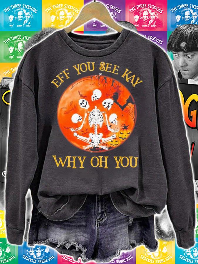 Skelington Yoga EFF you see kay why oh you shirt