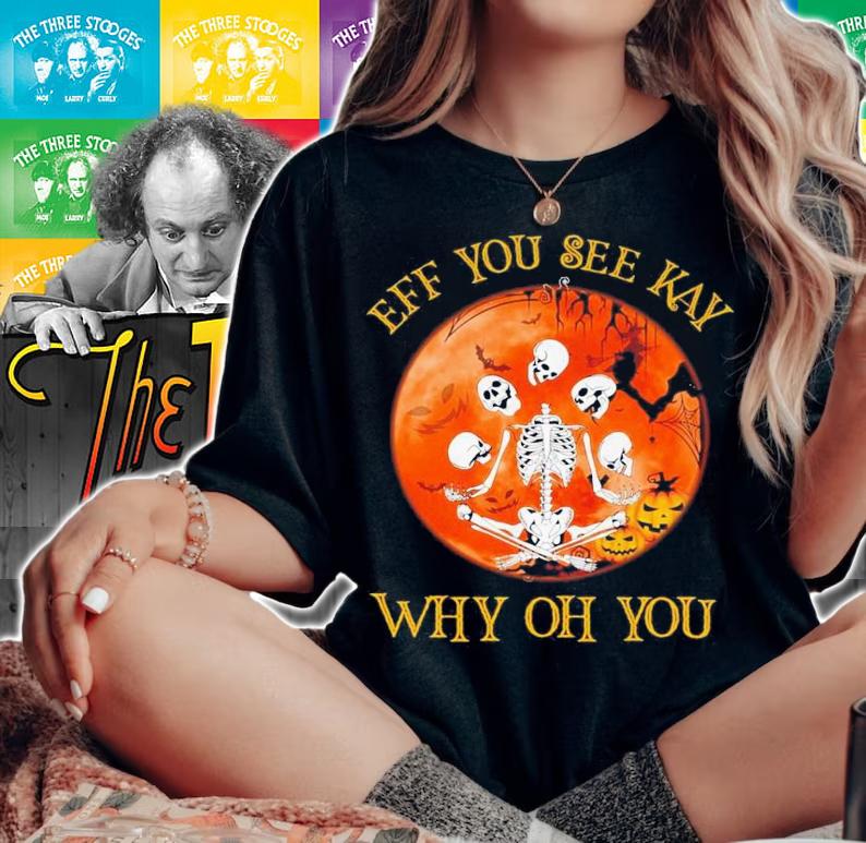 Skelington Yoga EFF you see kay why oh you shirt
