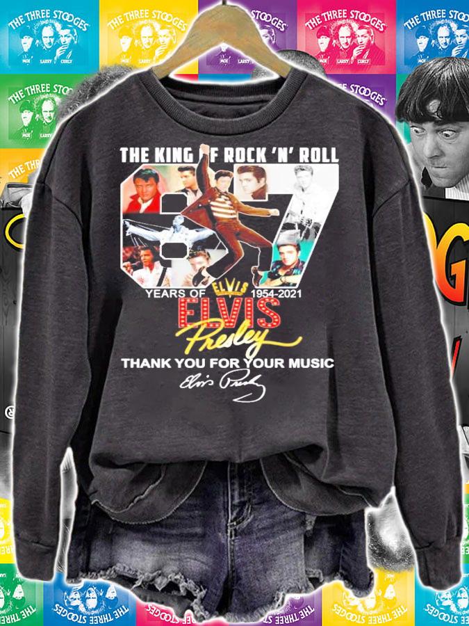 The King Of Rock N Roll87 years 1954-2021 Elvis Presley signature shirt sweatshirt