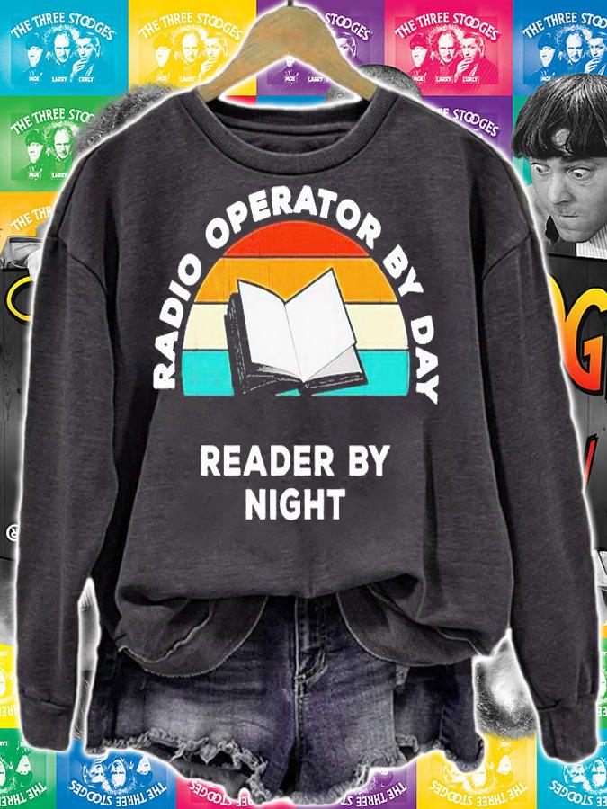 Radio operator by day reader by night T-shirt