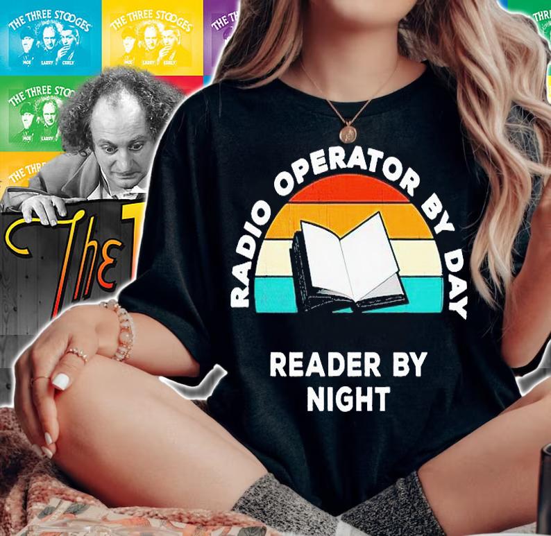 Radio operator by day reader by night T-shirt