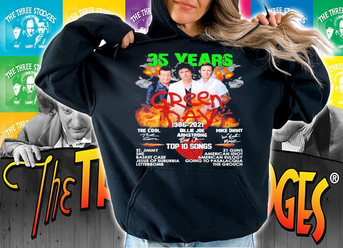 35 years Green Day 1986 2021 Top 10 Songs shirt hoodie