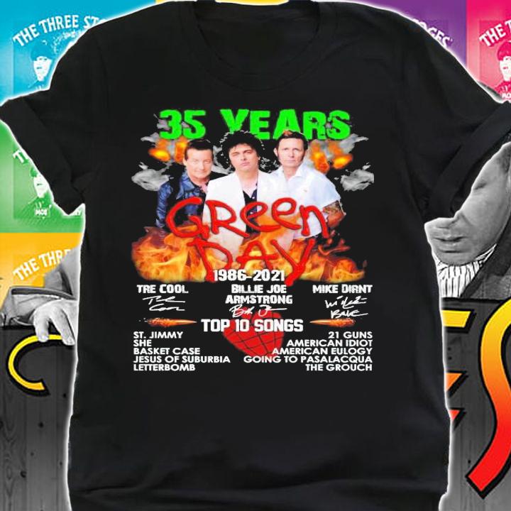 35 years Green Day 1986 2021 Top 10 Songs shirt shirt
