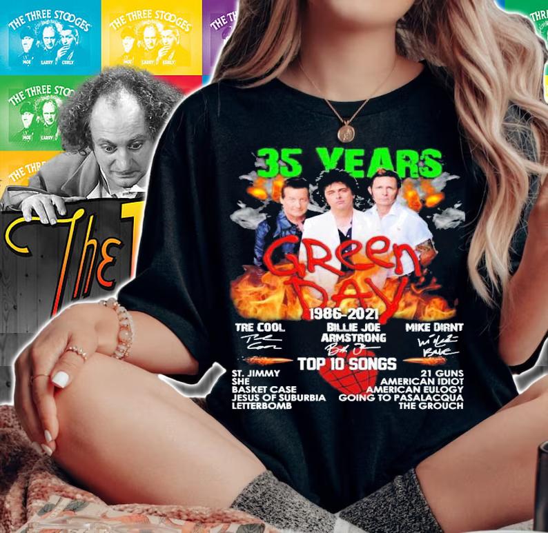 35 years Green Day 1986 2021 Top 10 Songs shirt woman shirt