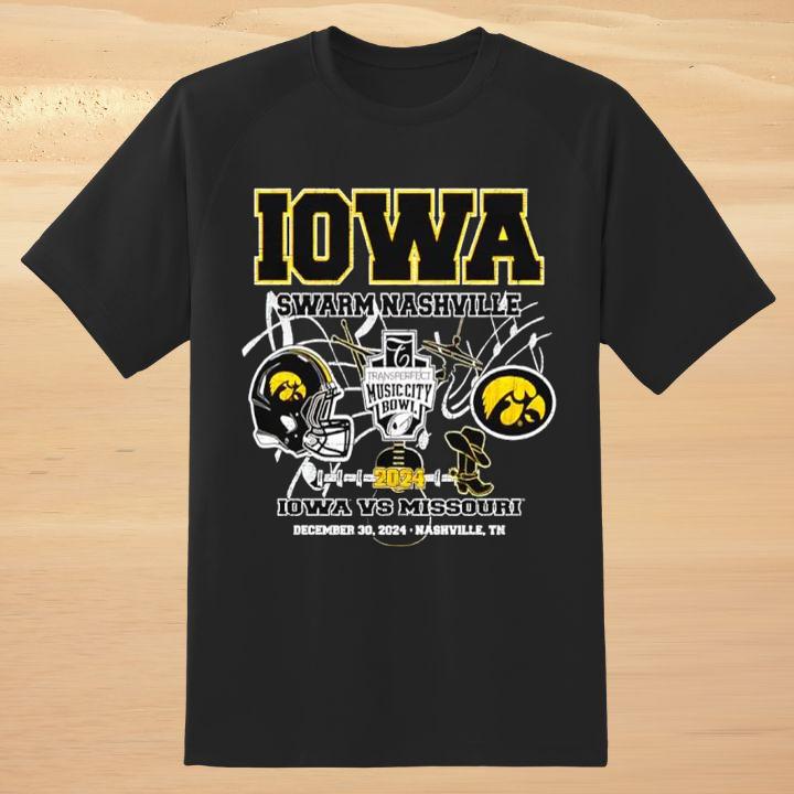 Iowa Swarm Transperfect Music City Bowl Nashville 2024 Shirt – Iowa vs Missouri Game Gear
