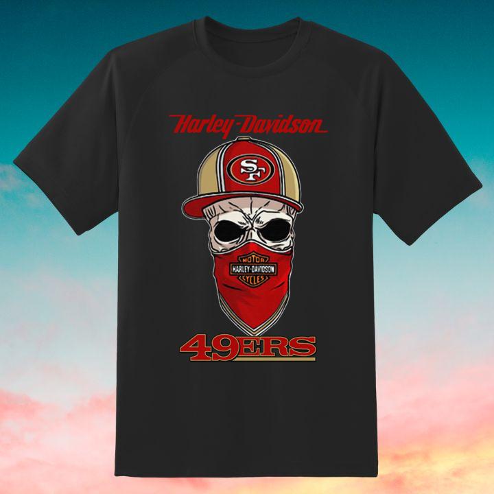 Skull Harley Davidson and San Francisco 49ers T-Shirt – Shop now!