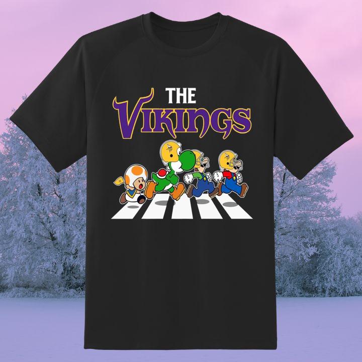 Minnesota Vikings Super Mario Abbey Road T-Shirt – Perfect for Fans!