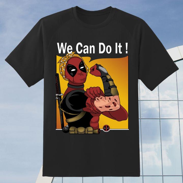 Official Strong Deadpool Rosie The Riveter We Can Do It T-Shirt