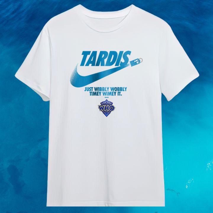 Nike Tardis Just Wibbly Wobbly Timey Wimey It Doctor Who Logo T-Shirt
