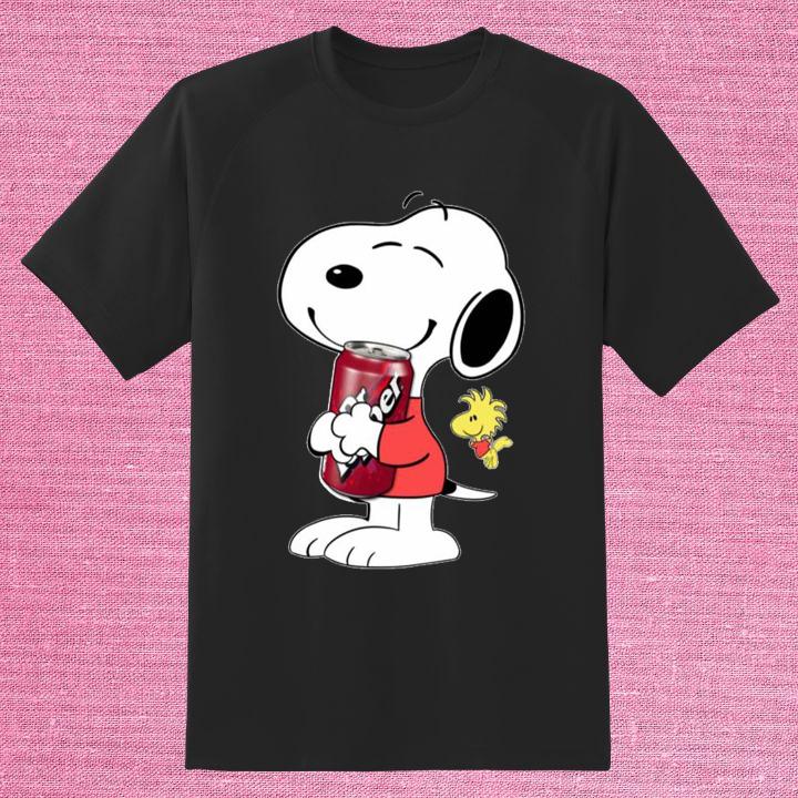 Cute Snoopy Woodstock Hug Dr Pepper Peanuts T-Shirt