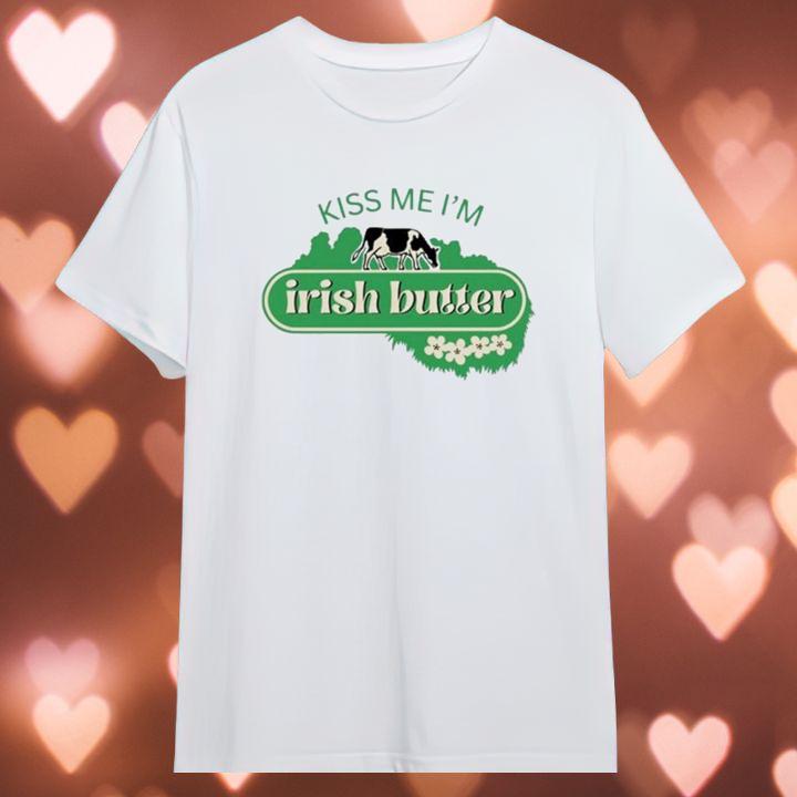 St. Patricks Day Kiss Me Im Irish Butter Cow Funny Lucky T-Shirt