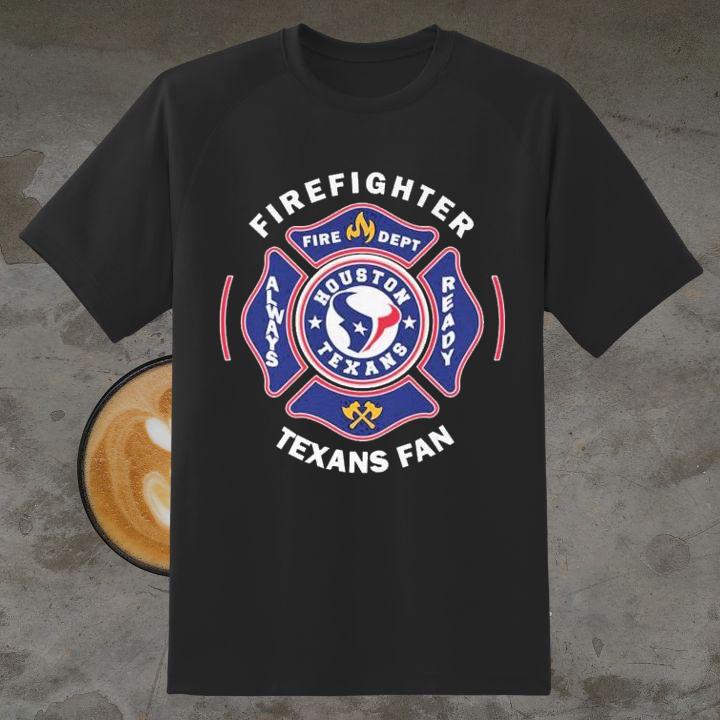 Fire Dept Houston Texans Logo Football Firefighter T-Shirt