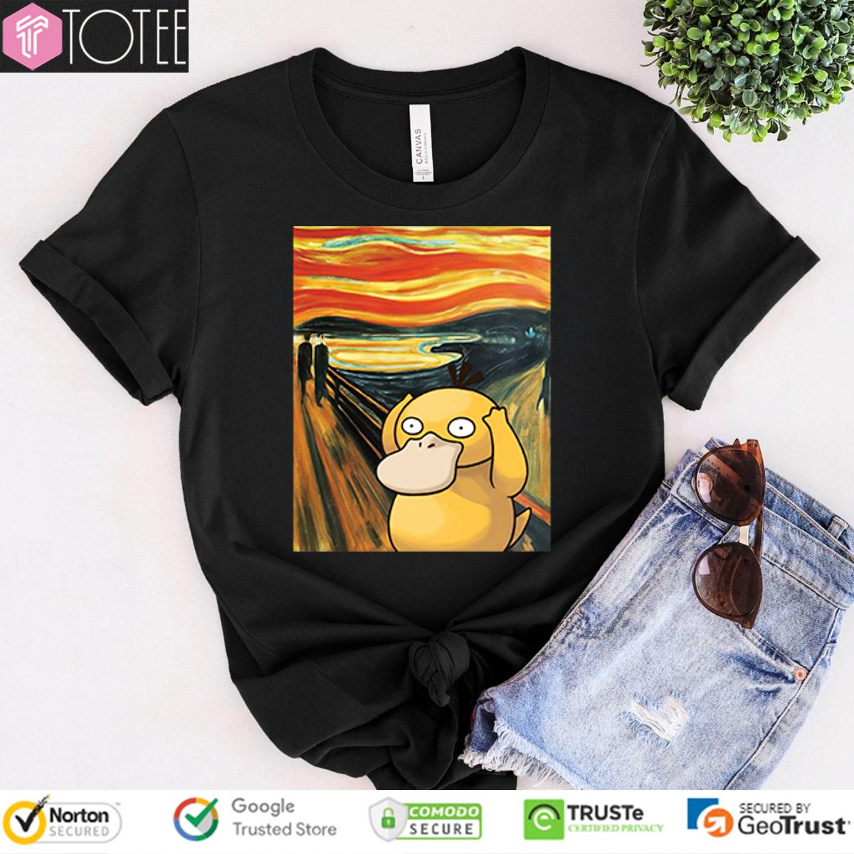 The Scream Parody Psyduck Pokémon T-Shirt