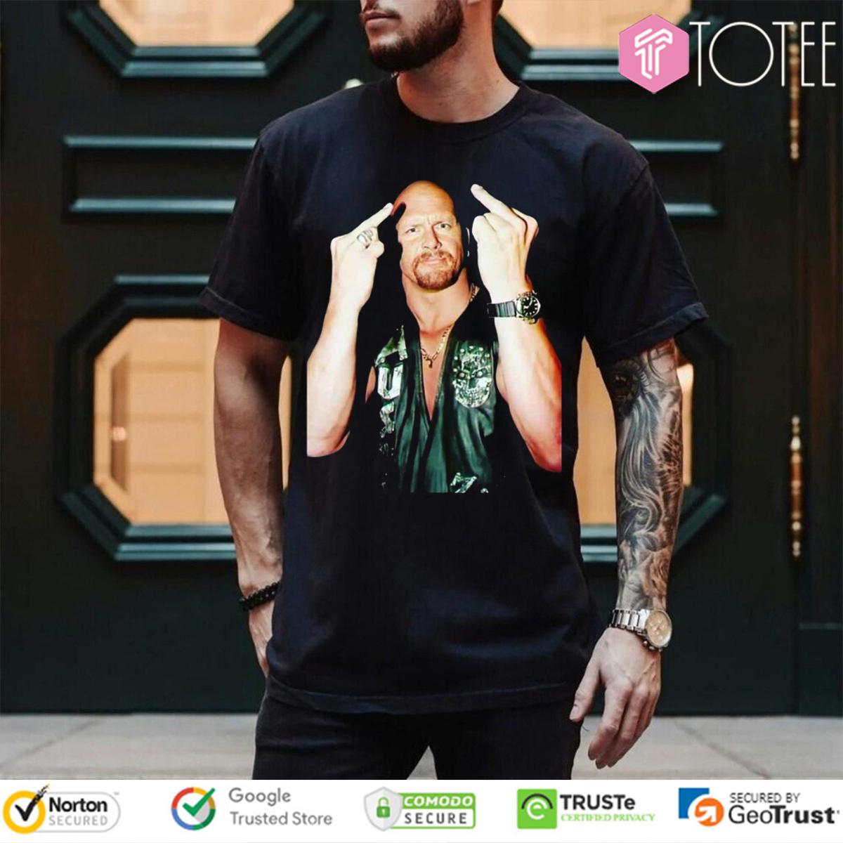 Steve Austin Stone Cold WWE Middle Finger T-Shirt