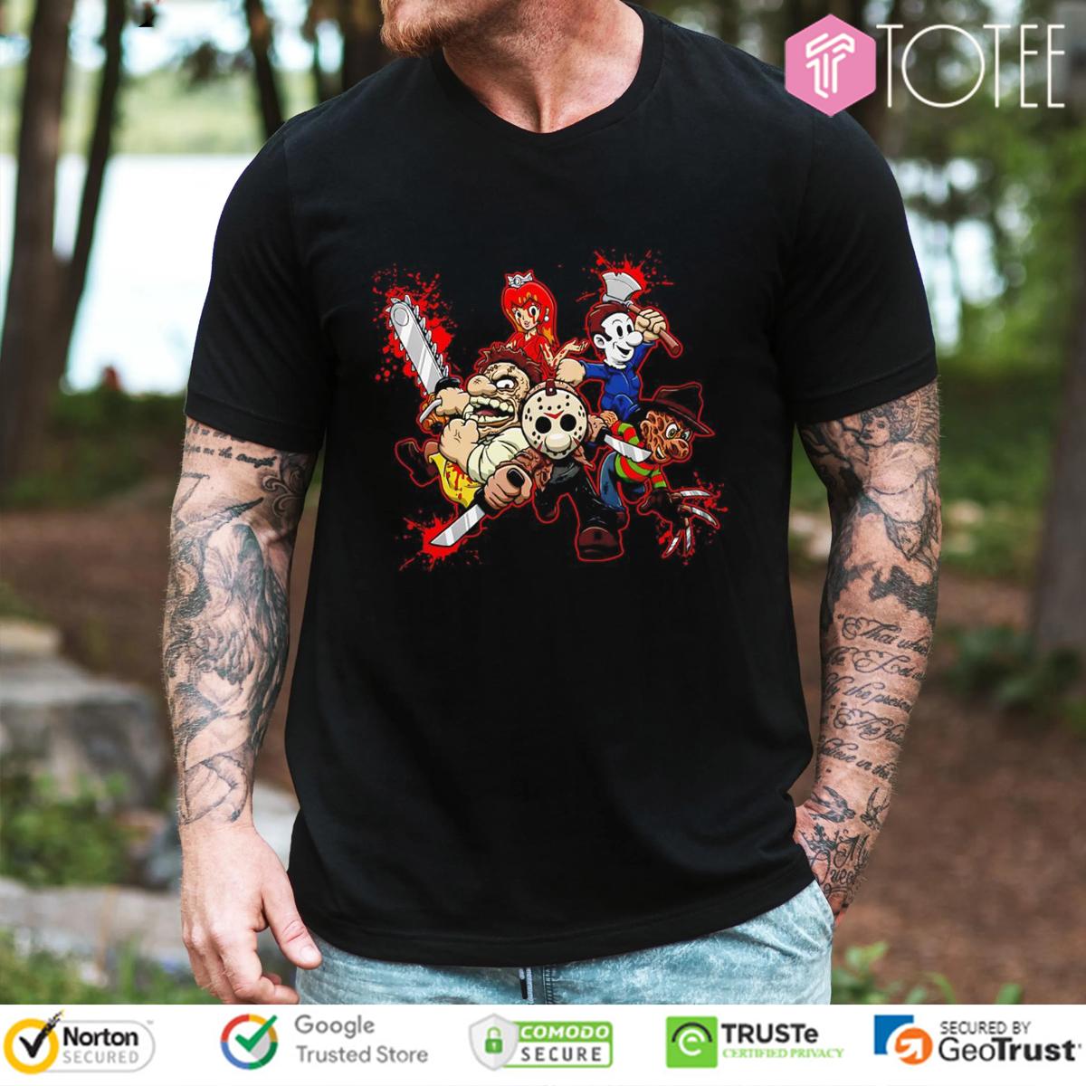 Jason Michael Freddy Leatherface Parody Super Mario T-Shirt