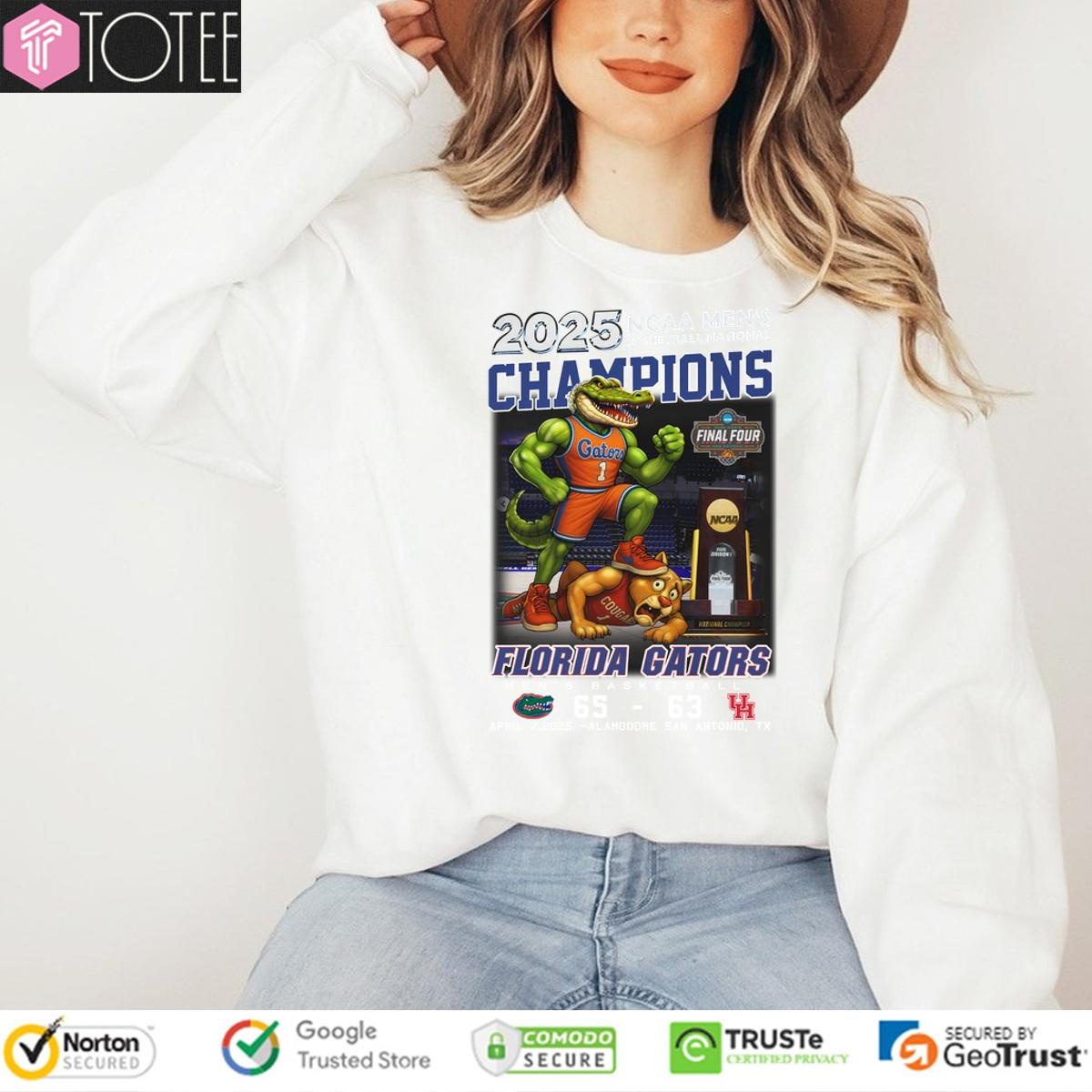 Florida Gators Beat Houston Cougars 2025 Ncaa Mens Basketball National Champions sweatshirt