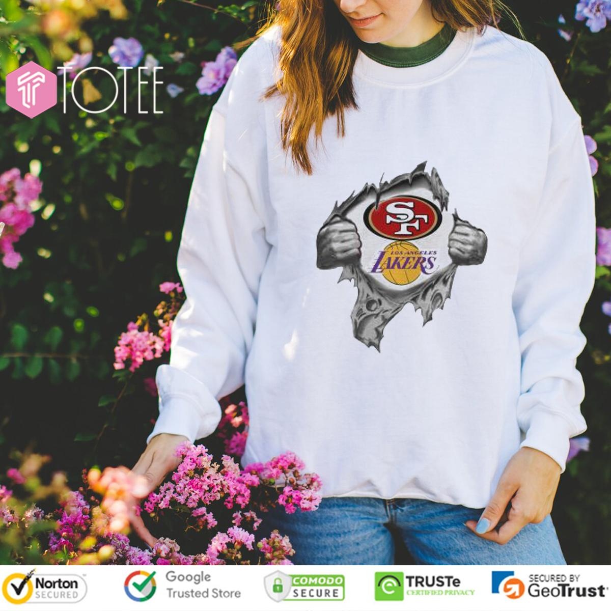 Inside Me San Francisco 49Ers Los Angeles Lakers sweatshirt
